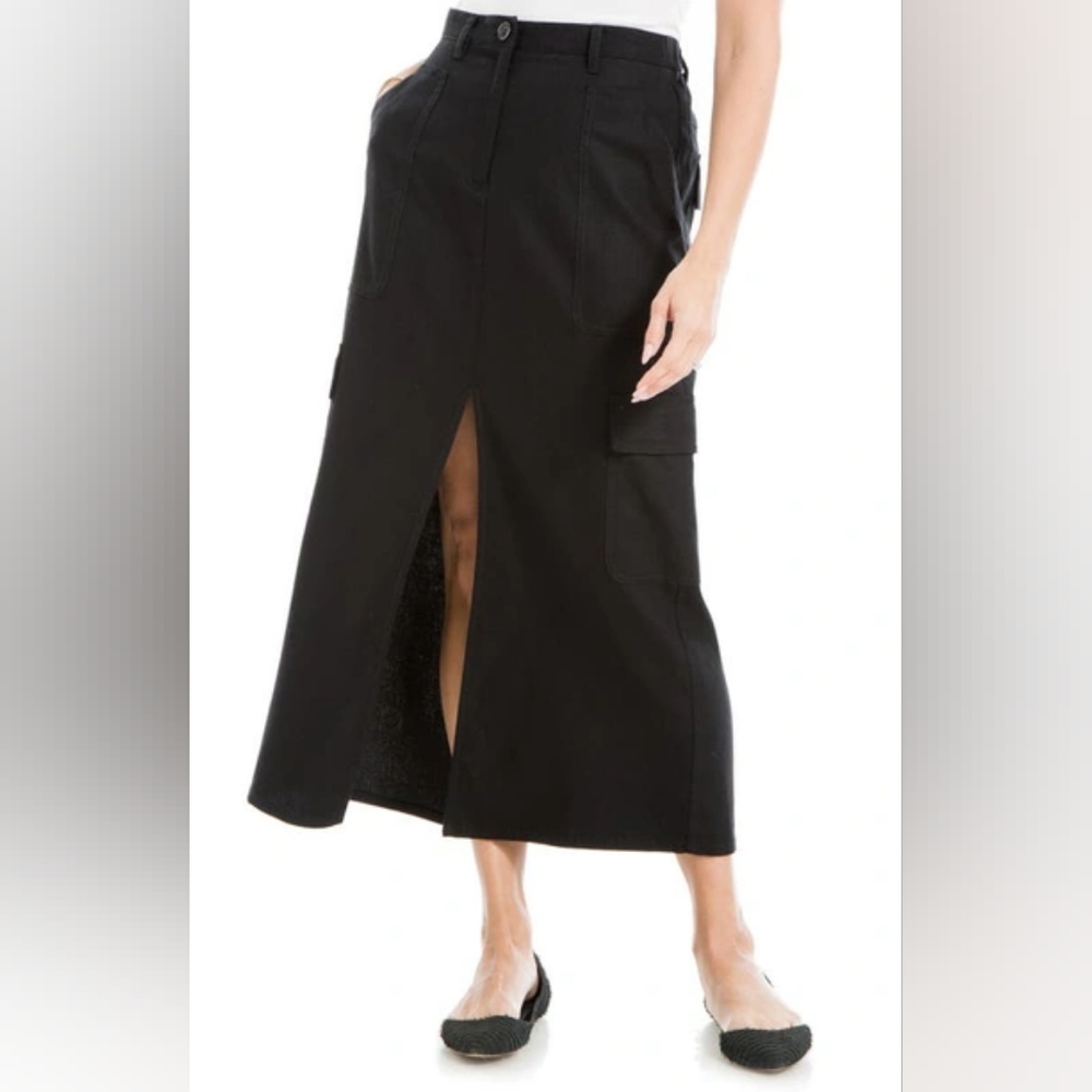Max Studio Black A-Line Skirt